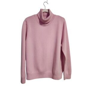SHEPHE 100% Cashmere Turtleneck Sweater Pink Quiet Luxury Size 52